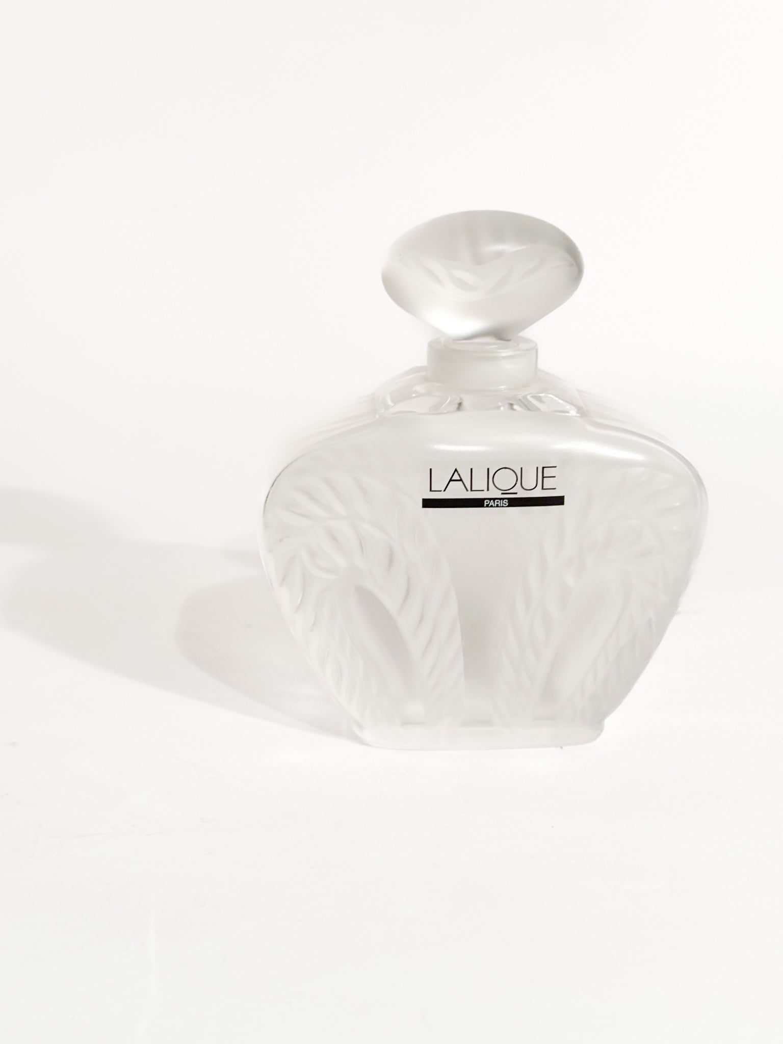 Bottiglia da Profumo in Cristallo di Lalique 'Foglie' Anni 90