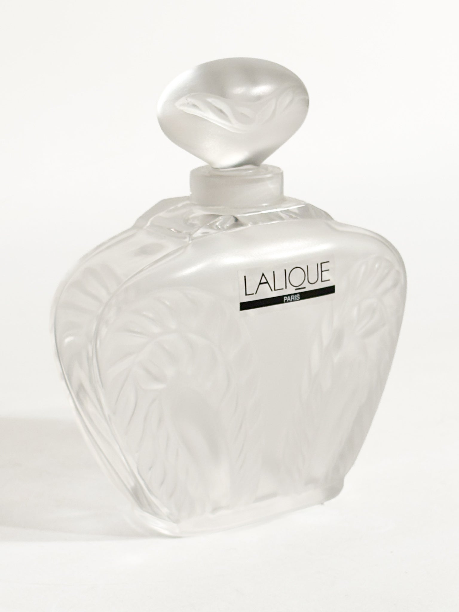 Bottiglia da Profumo in Cristallo di Lalique 'Foglie' Anni 90