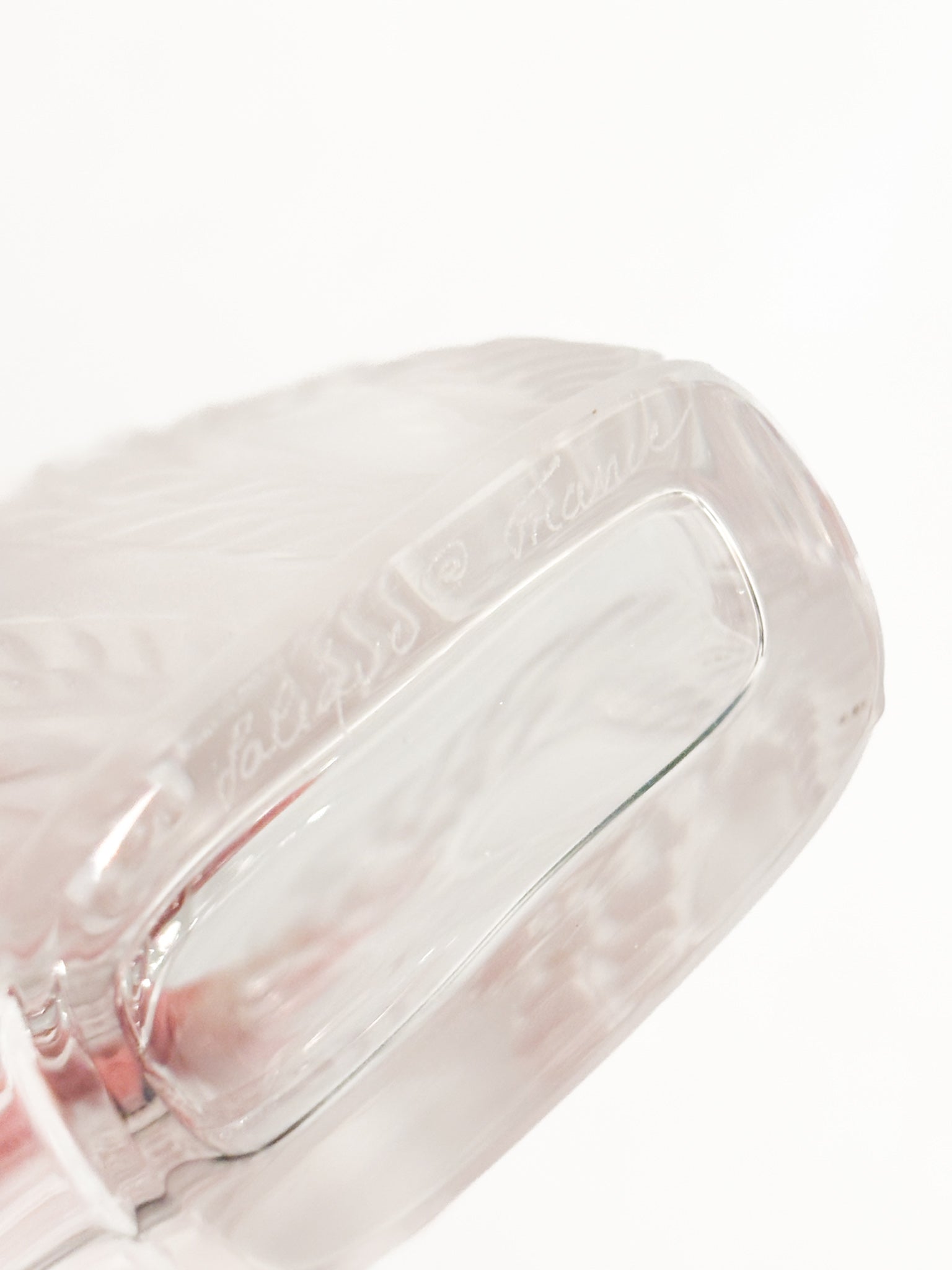 Bottiglia da Profumo in Cristallo di Lalique 'Foglie' Anni 90