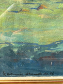 Dipinto Tempera di Carta 'Il Catenaccio al Tramonto da Fiè' di Fausto Cattaneo del 1950