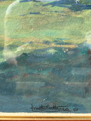 Dipinto Tempera di Carta 'Il Catenaccio al Tramonto da Fiè' di Fausto Cattaneo del 1950