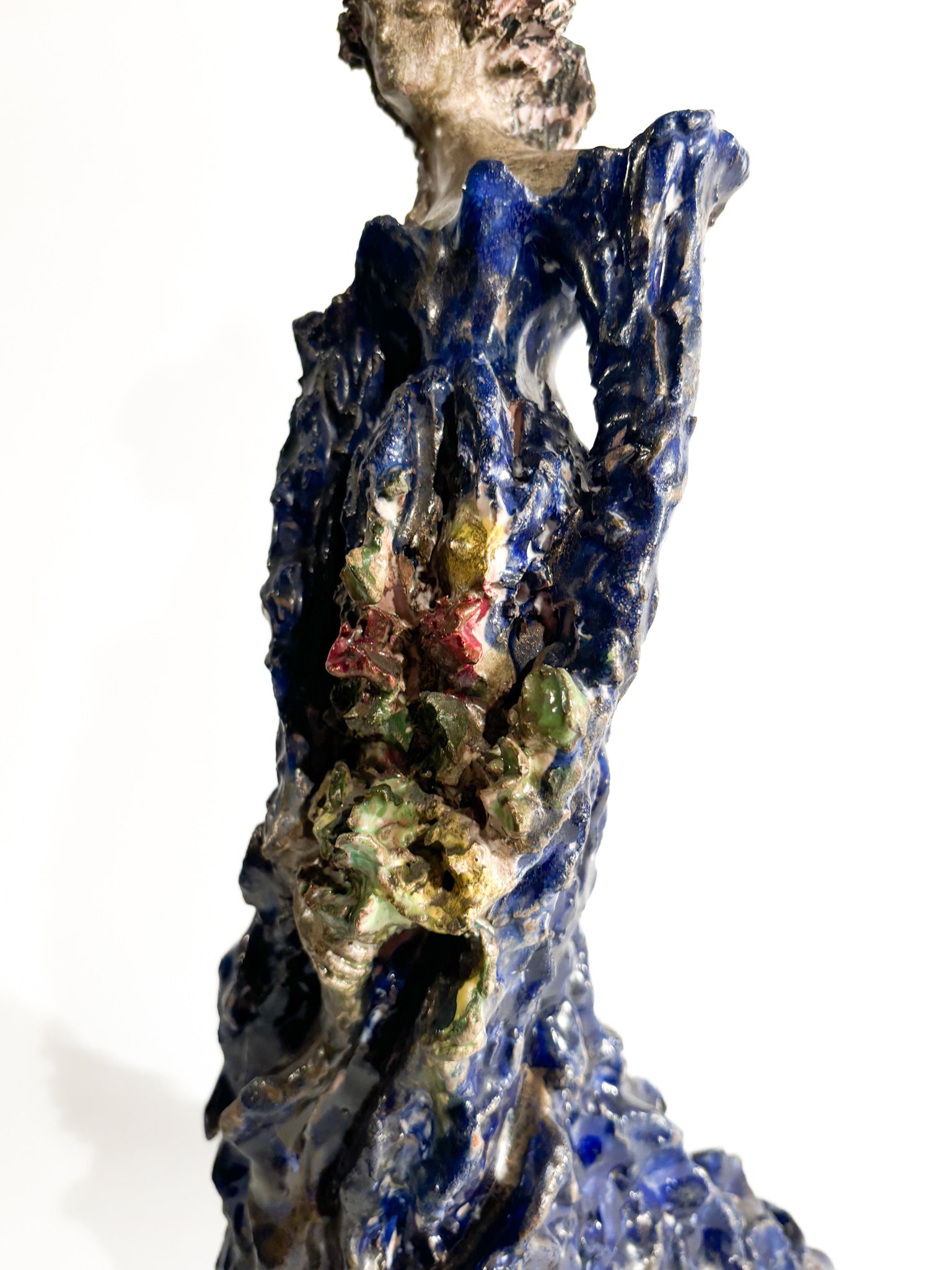 Sculpture of a Lady in Glazed Terracotta of French Inspiration from the 1930s