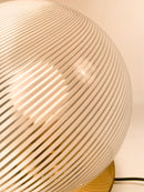 White Spiral Murano Glass and Brass Bubble Lamp, 1960s