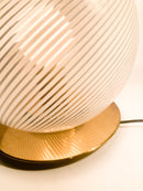 White Spiral Murano Glass and Brass Bubble Lamp, 1960s
