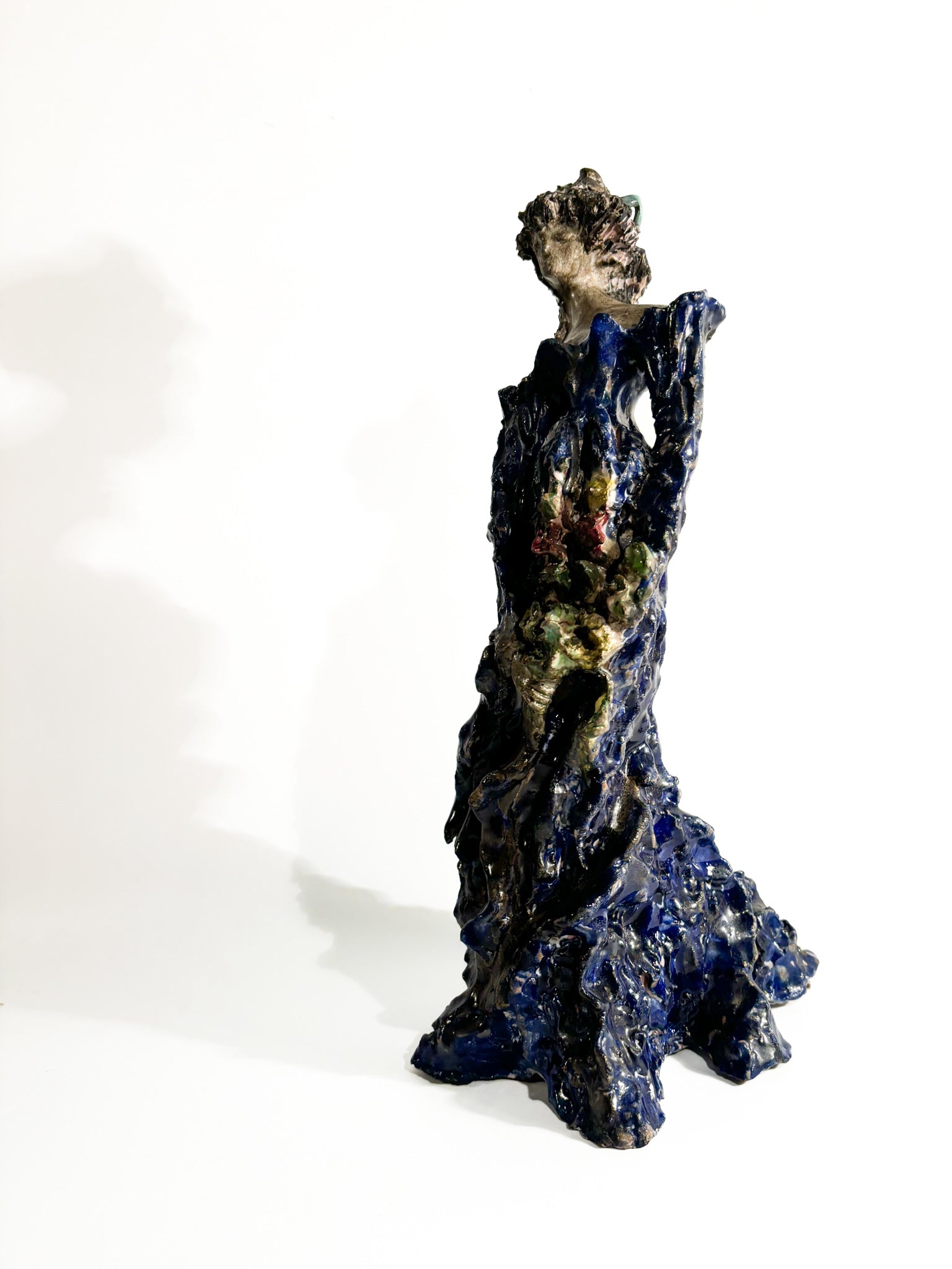 Sculpture of a Lady in Glazed Terracotta of French Inspiration from the 1930s