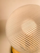 White Spiral Murano Glass and Brass Bubble Lamp, 1960s