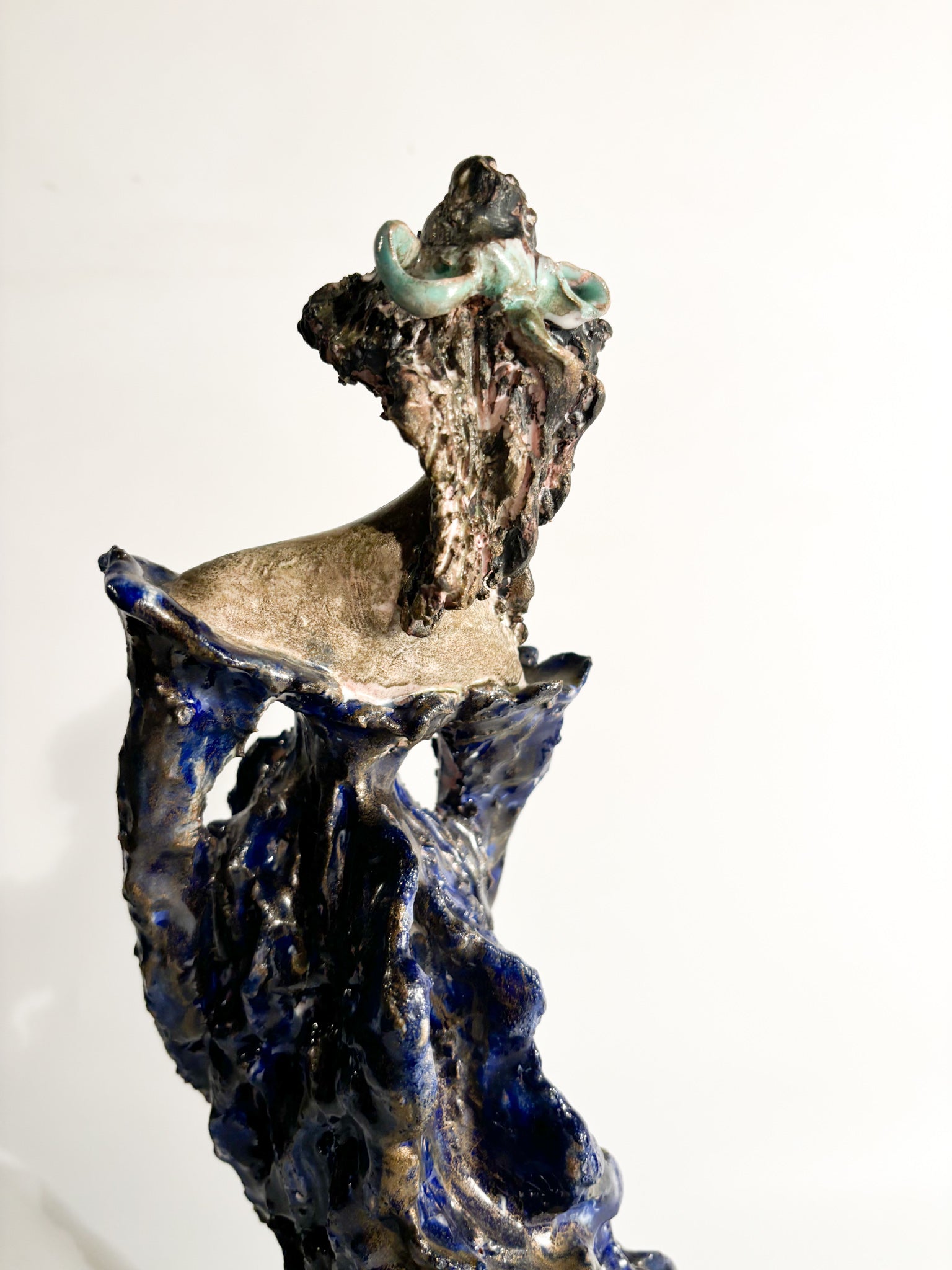 Sculpture of a Lady in Glazed Terracotta of French Inspiration from the 1930s