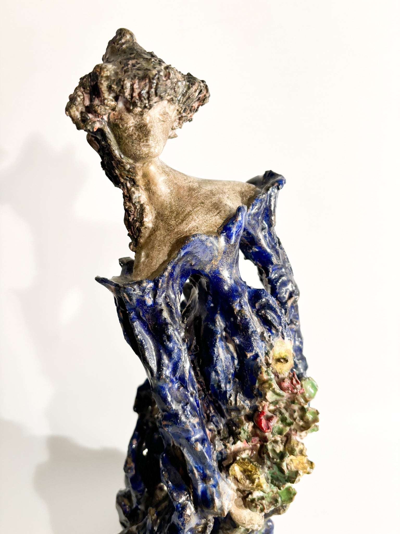 Sculpture of a Lady in Glazed Terracotta of French Inspiration from the 1930s