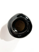 Dented Italian Painted Black Ceramic Vase from the 1980s