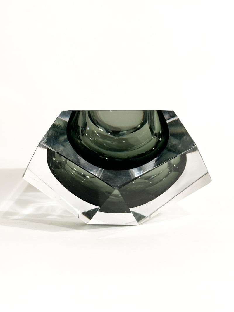 Gray Murano Glass Ashtray Attributed to Alessandro Mandruzzato, 1970s