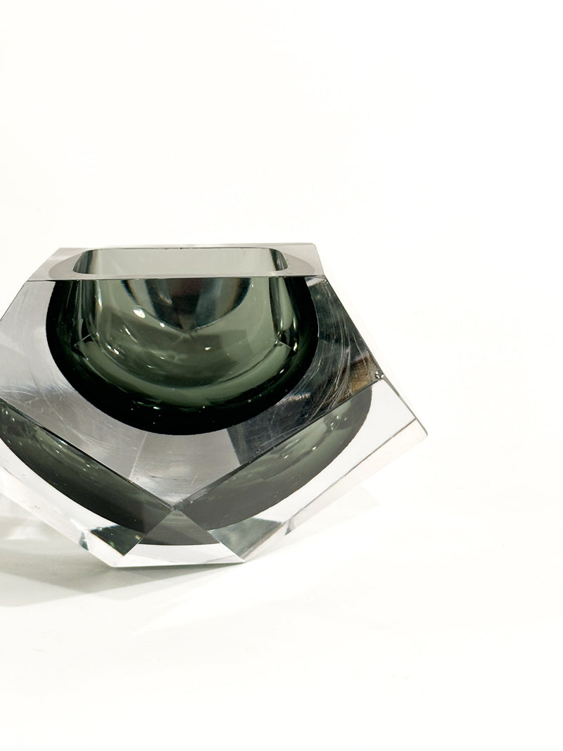 Gray Murano Glass Ashtray Attributed to Alessandro Mandruzzato, 1970s