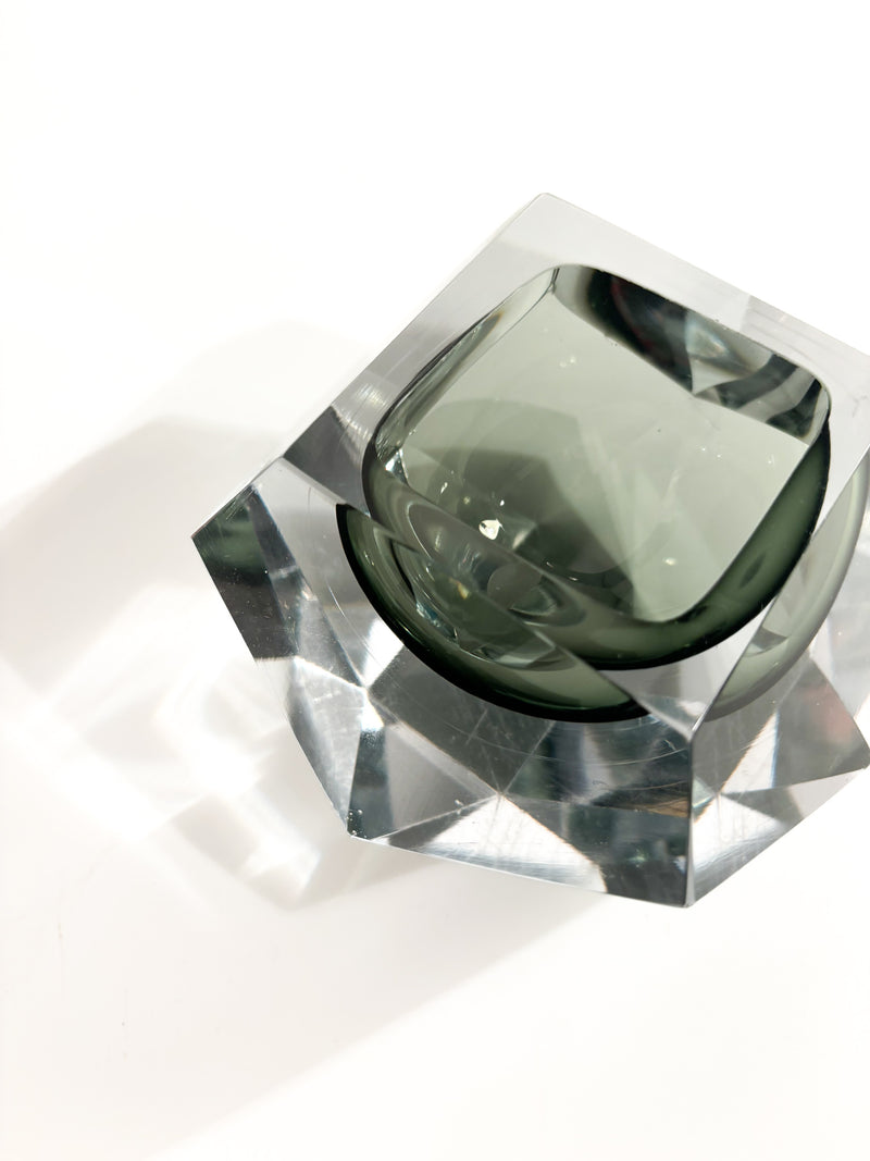 Gray Murano Glass Ashtray Attributed to Alessandro Mandruzzato, 1970s