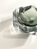 Posacenere in Vetro di Murano Grigio Attribuito ad Alessandro Mandruzzato Anni 70