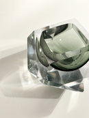 Posacenere in Vetro di Murano Grigio Attribuito ad Alessandro Mandruzzato Anni 70