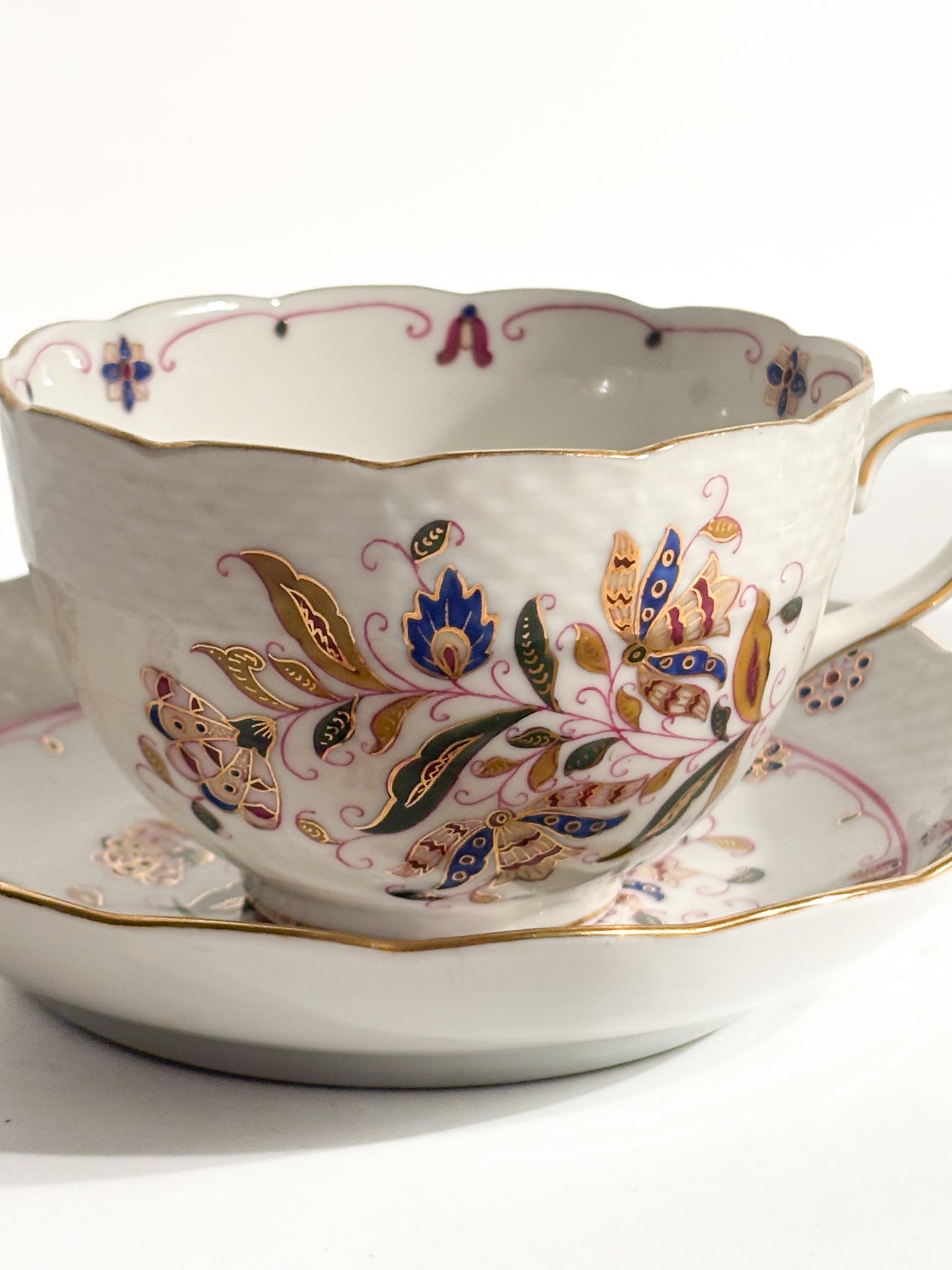 Coppia di Tazze in Porcellana di Herend Candida Tupini Napoli