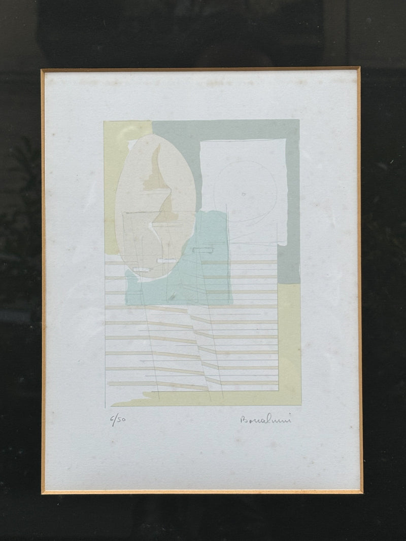 Silkscreen on Paper "Composition" by Agostino Bonalumi from 1995