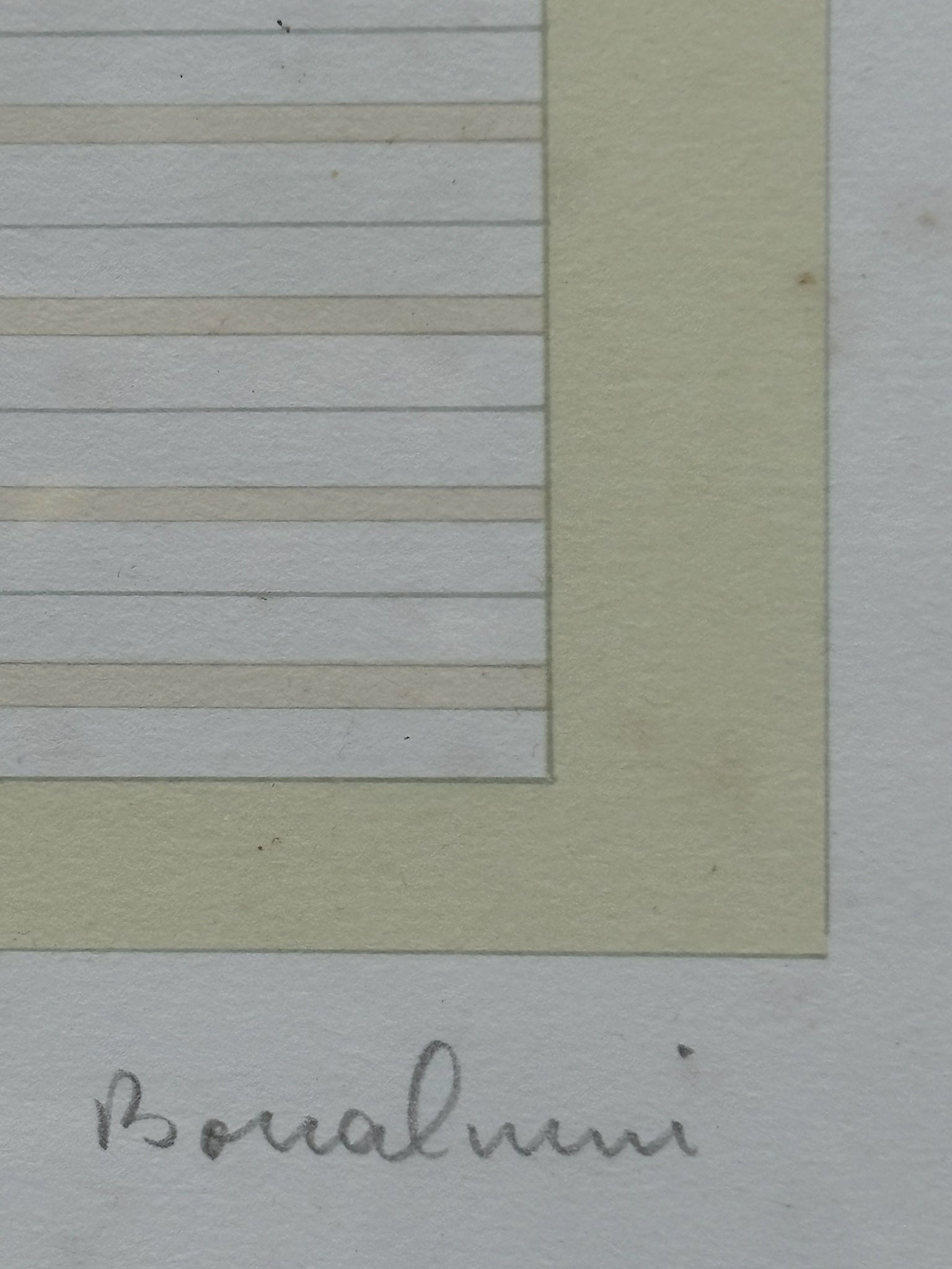 Silkscreen on Paper "Composition" by Agostino Bonalumi from 1995