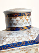 Vaso Potiche Art Nouveau in Ceramica Italiana Dipinta a Mano Anni 20