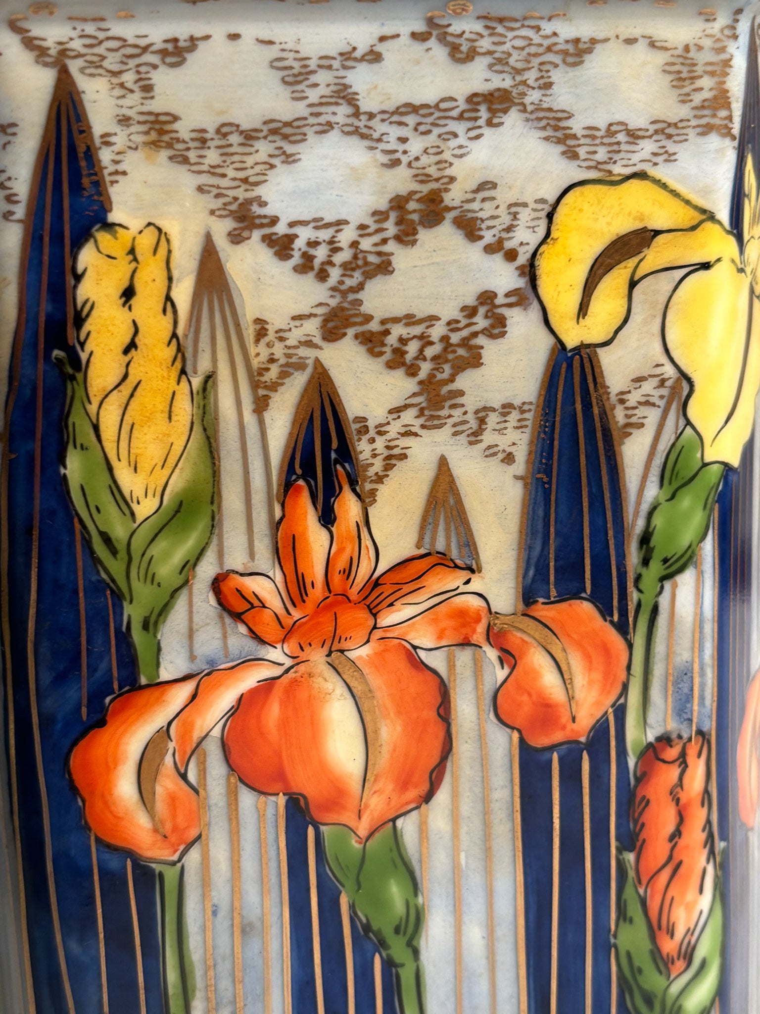 Art Nouveau Potiche Vase in Hand-Painted Italian Ceramic 1920s