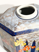 Vaso Potiche Art Nouveau in Ceramica Italiana Dipinta a Mano Anni 20