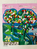 Litografia di Paesaggio di Ibrahim Kodra Anni 70