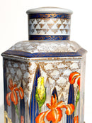 Vaso Potiche Art Nouveau in Ceramica Italiana Dipinta a Mano Anni 20