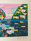 Litografia di Paesaggio di Ibrahim Kodra Anni 70