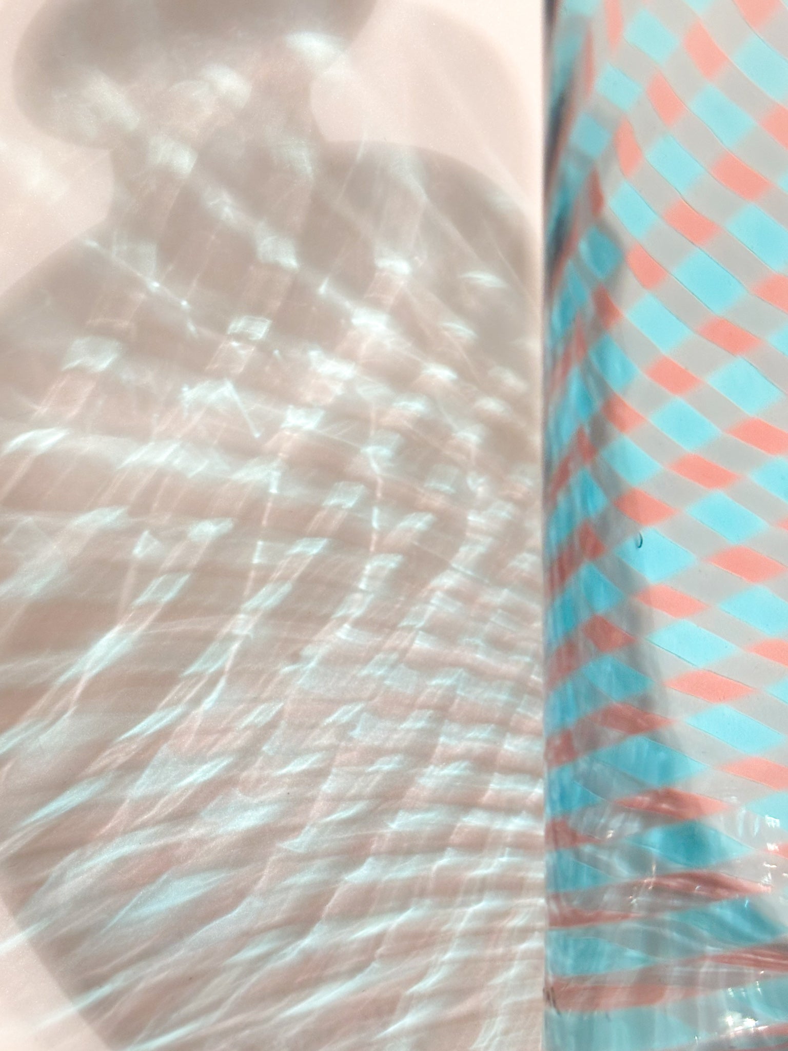 Monofiore La Murrina Vase in Murano Glass Blue and Pink Cane Work 80s