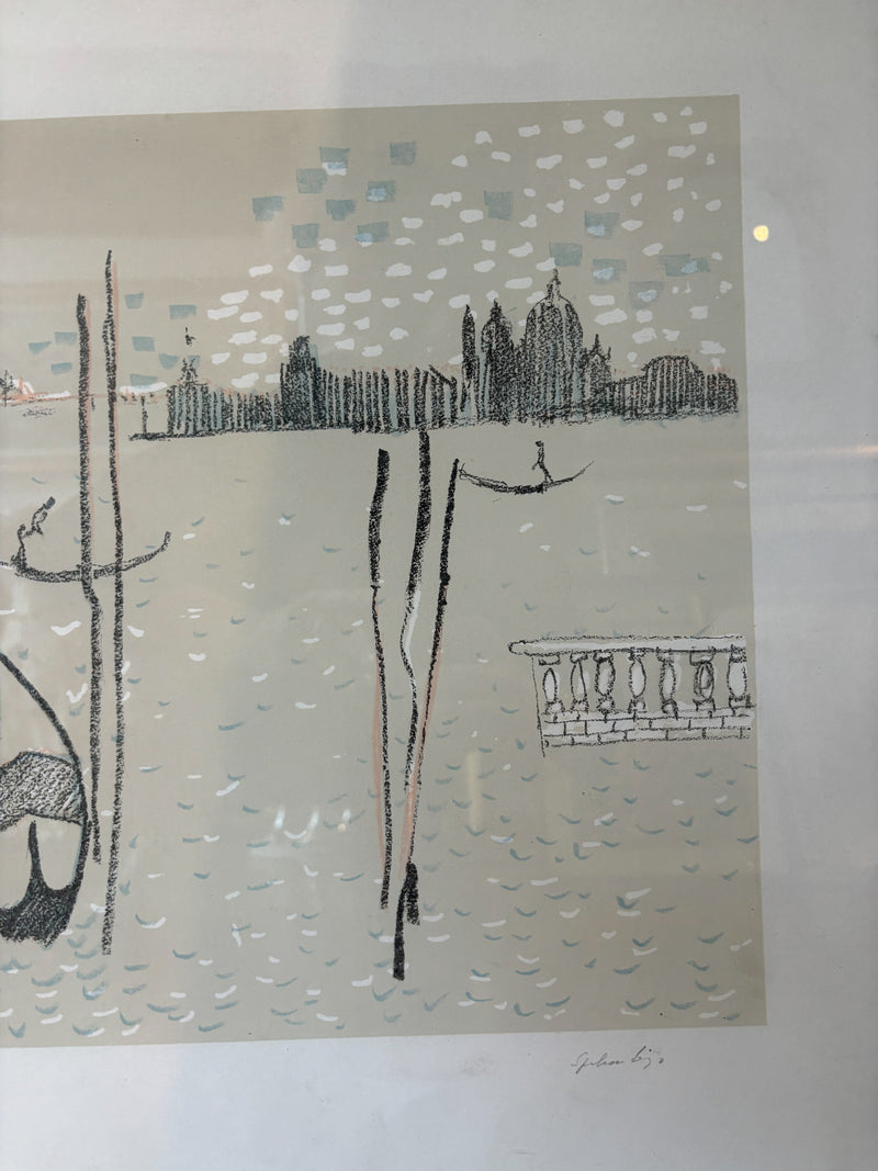 Lithograph of Venice by Adriano Spilimbergo, 1960s