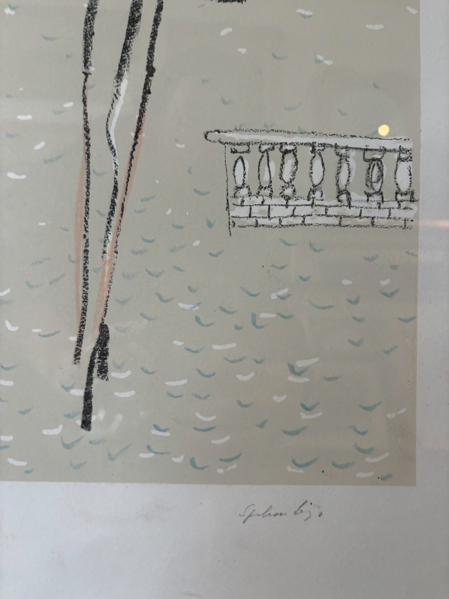 Lithograph of Venice by Adriano Spilimbergo, 1960s