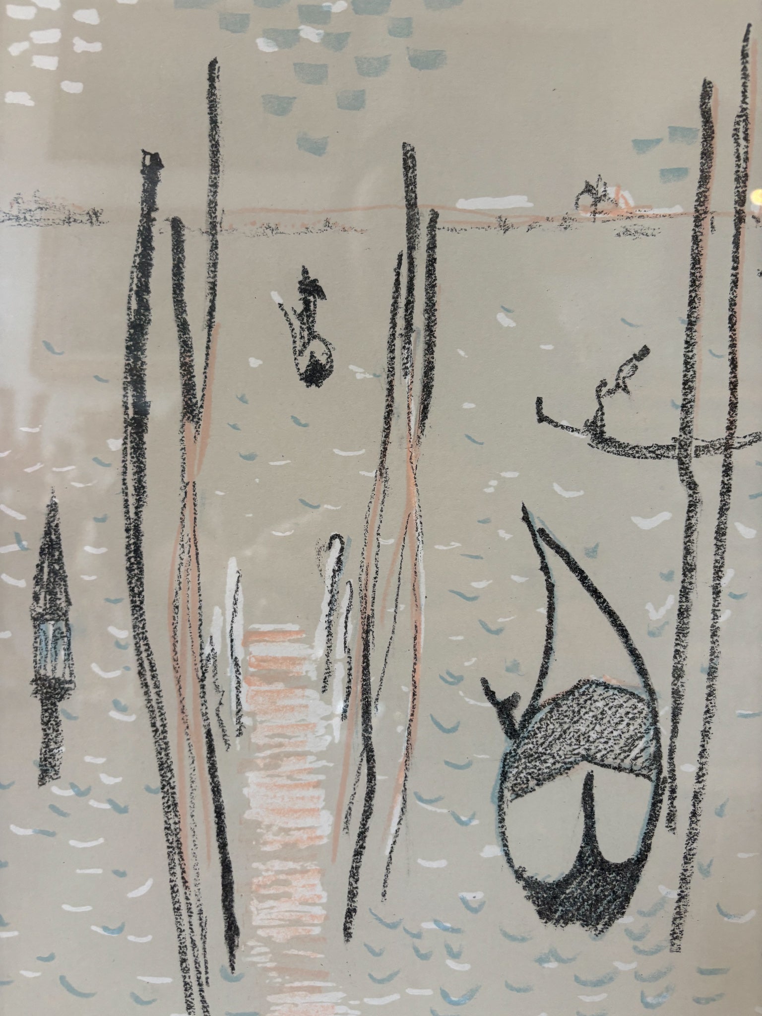 Lithograph of Venice by Adriano Spilimbergo, 1960s