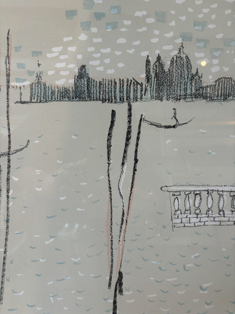 Lithograph of Venice by Adriano Spilimbergo, 1960s