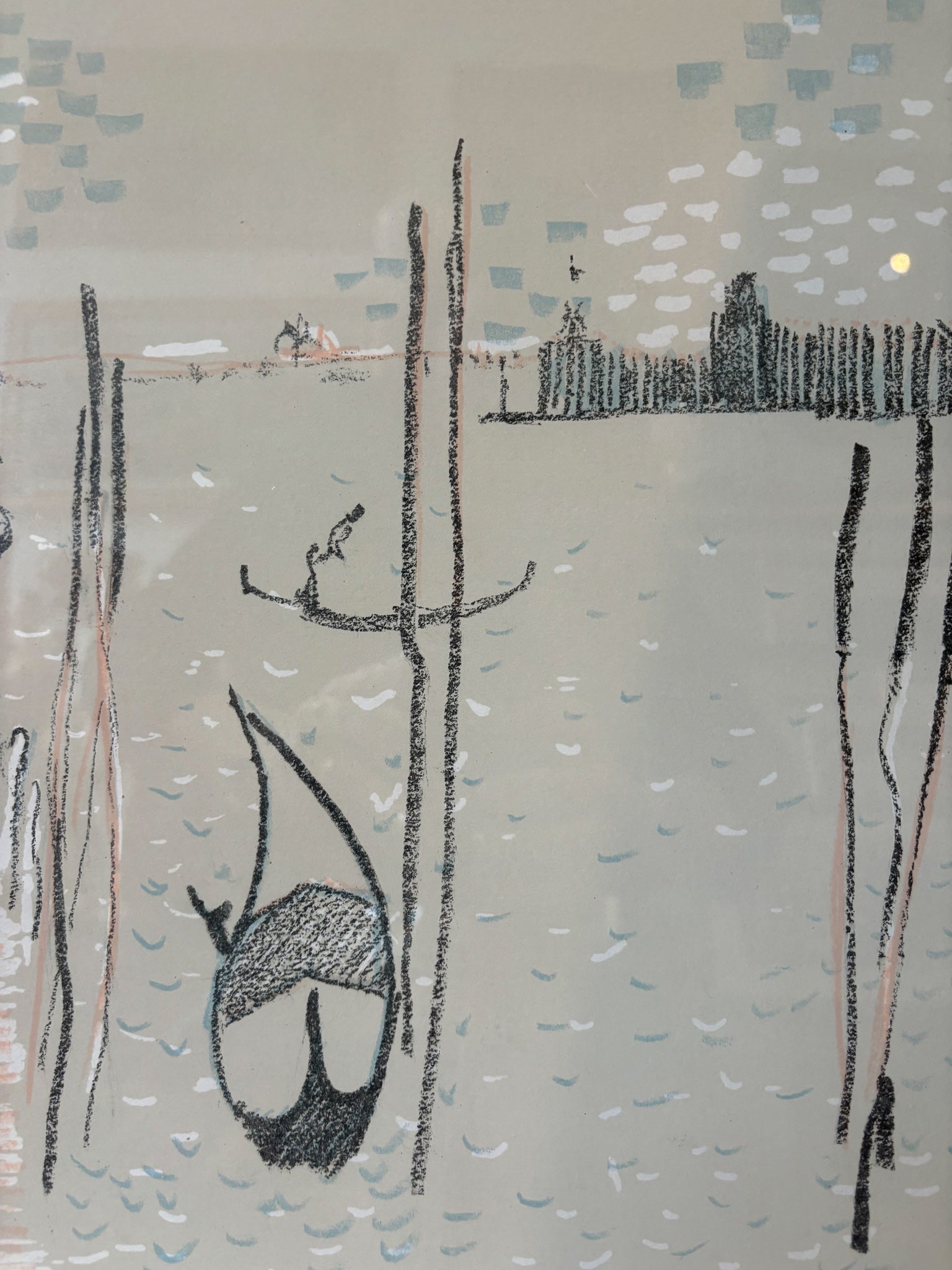 Lithograph of Venice by Adriano Spilimbergo, 1960s