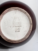 Vaso in Ceramica di Lavenia Marrone Dipinto a Mano Anni 50