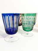 Set da Sei Bicchieri Multicolore in Cristallo di Boemia Anni 90