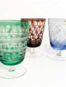 Set da Sei Bicchieri Multicolore in Cristallo di Boemia Anni 90