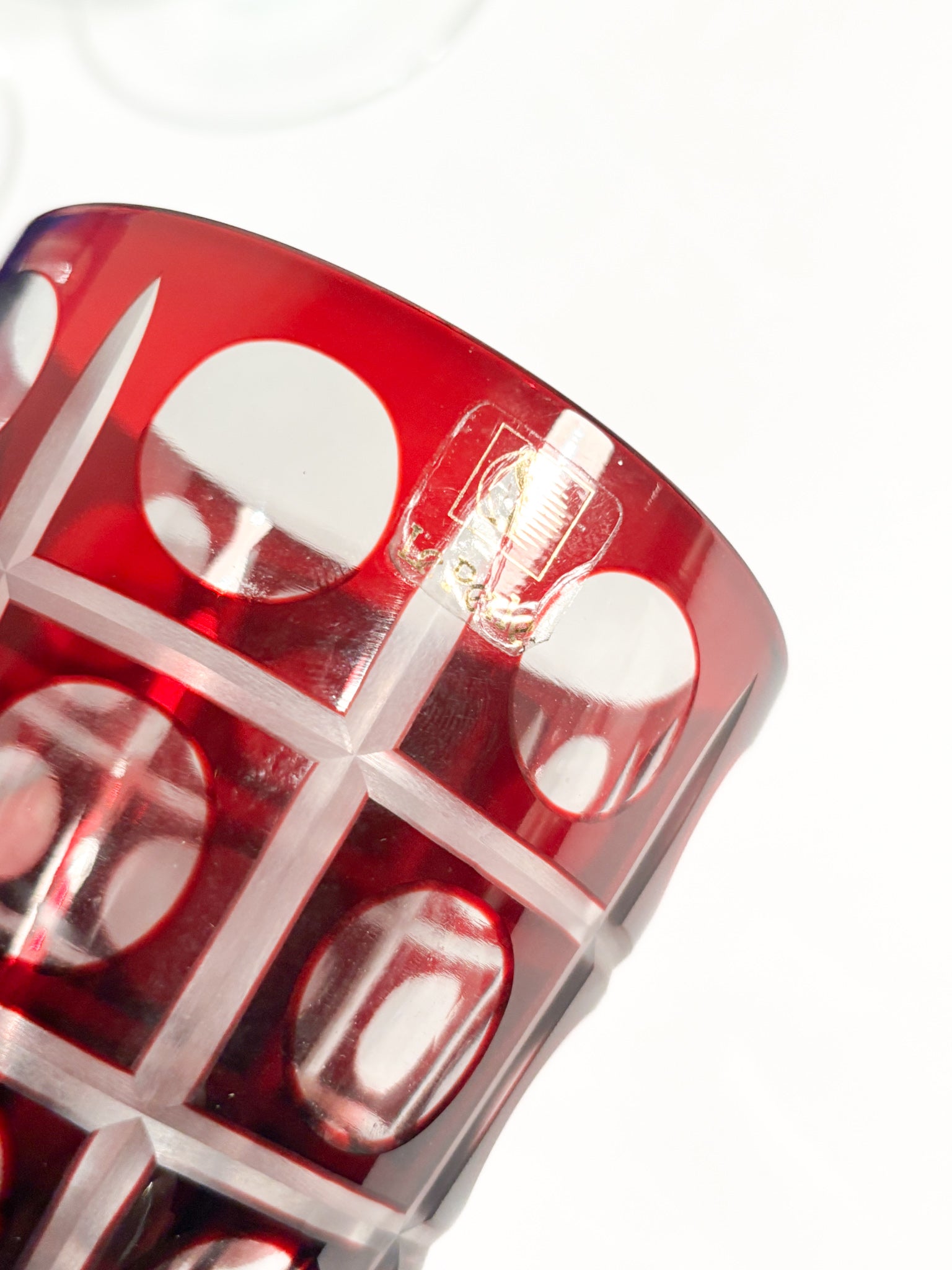 Set da Sei Bicchieri Multicolore in Cristallo di Boemia Anni 90