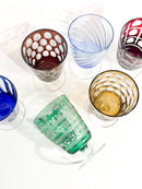 Set da Sei Bicchieri Multicolore in Cristallo di Boemia Anni 90