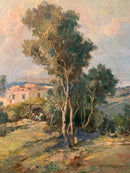 Dipinto Olio su Tela di Paesaggio Campestre di Romolo Leone Anni 20