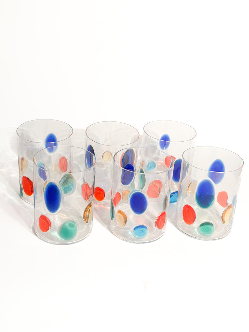 Set da 6 Bicchieri di Simone Cenedese in Vetro di Murano Multicolore Anni 90