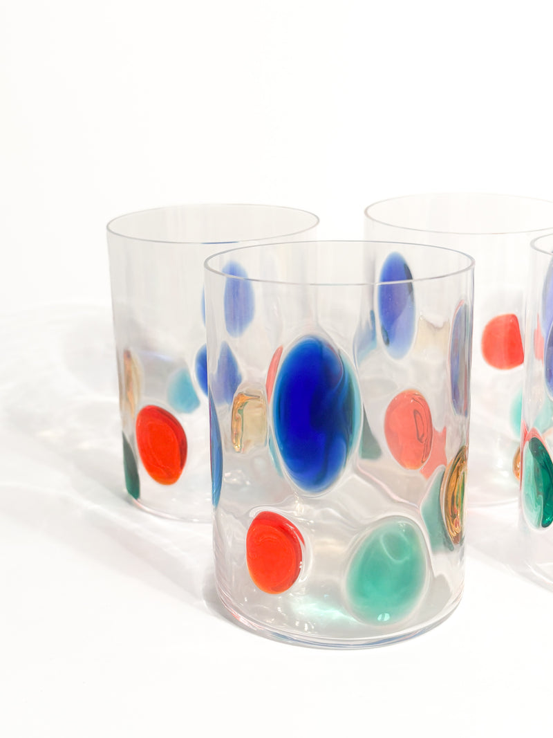Set da 6 Bicchieri di Simone Cenedese in Vetro di Murano Multicolore Anni 90