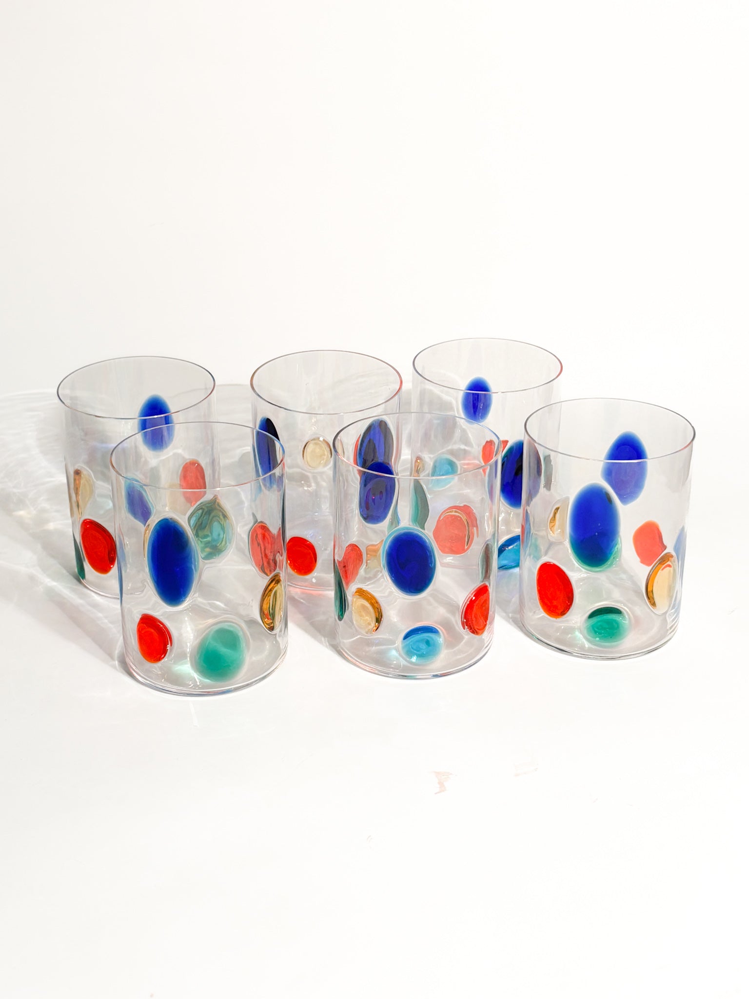 Set of 6 Glasses by Simone Cenedese in Multicolored Murano Glass 90s