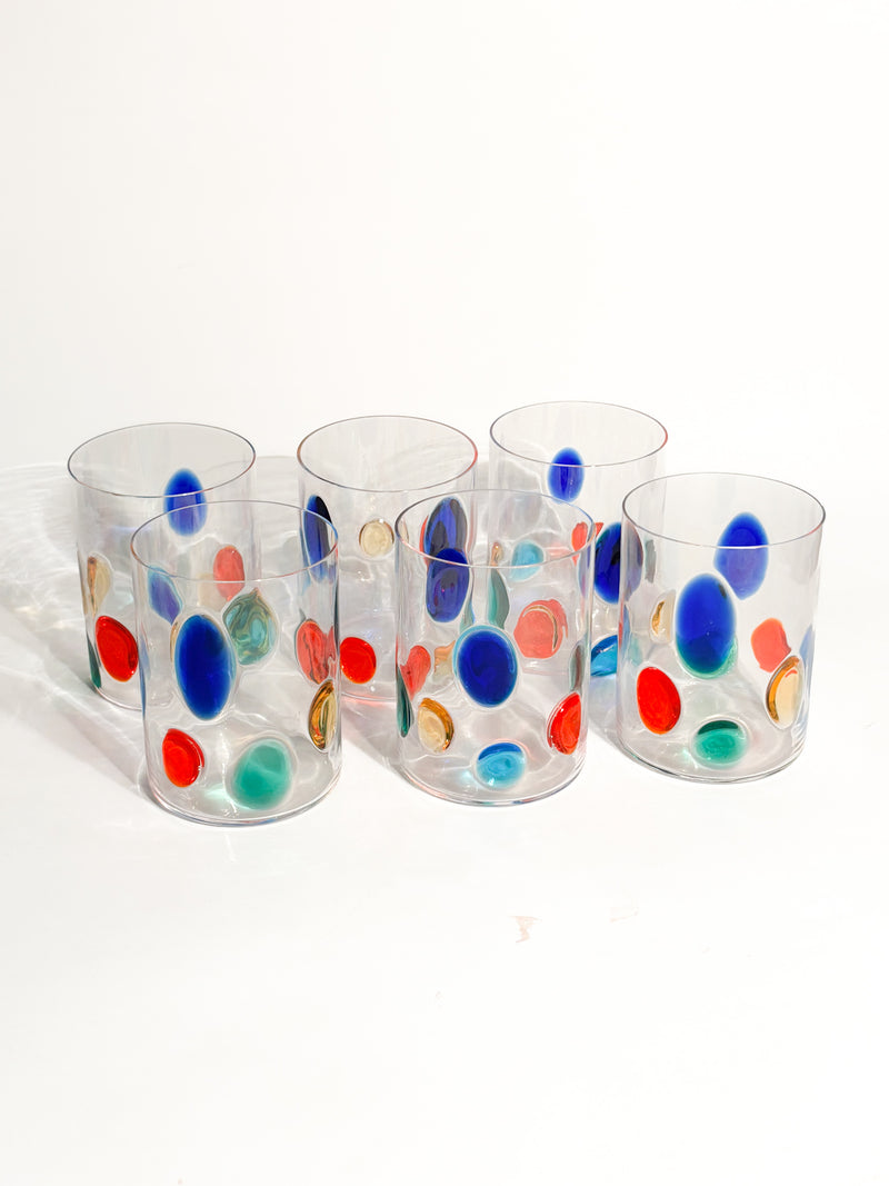 Set da 6 Bicchieri di Simone Cenedese in Vetro di Murano Multicolore Anni 90