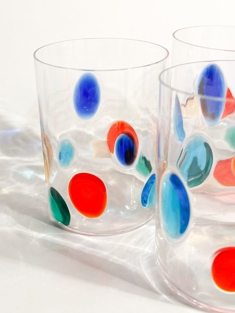Set da 6 Bicchieri di Simone Cenedese in Vetro di Murano Multicolore Anni 90