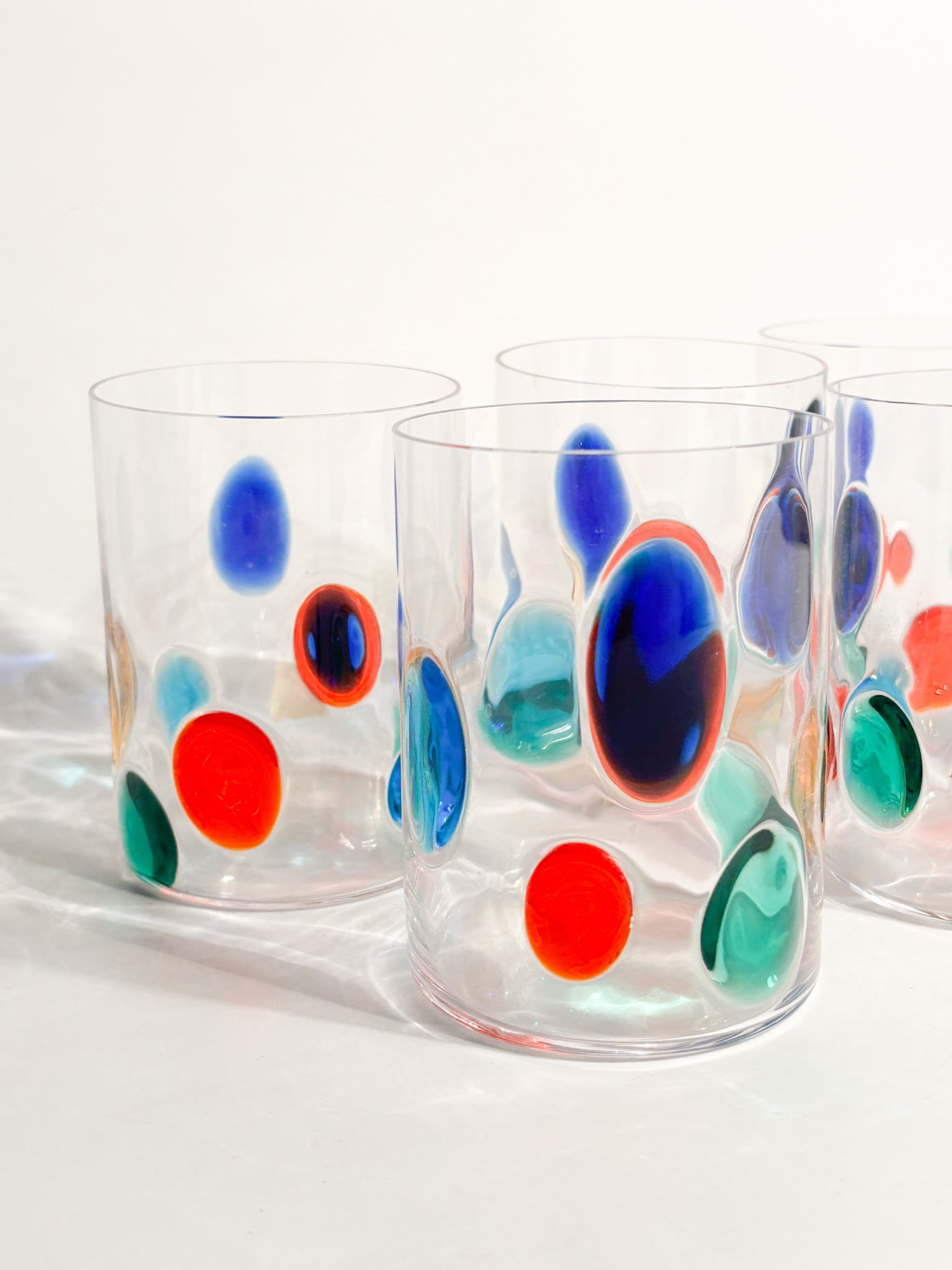 Set of 6 Glasses by Simone Cenedese in Multicolored Murano Glass 90s