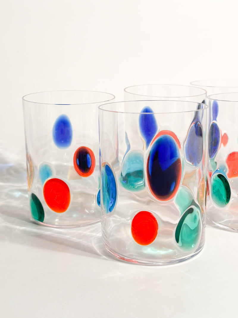 Set da 6 Bicchieri di Simone Cenedese in Vetro di Murano Multicolore Anni 90