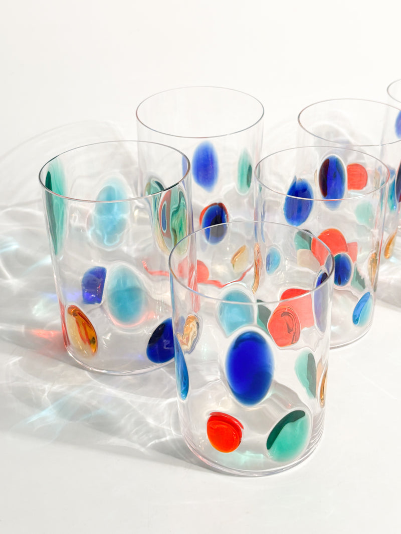 Set da 6 Bicchieri di Simone Cenedese in Vetro di Murano Multicolore Anni 90