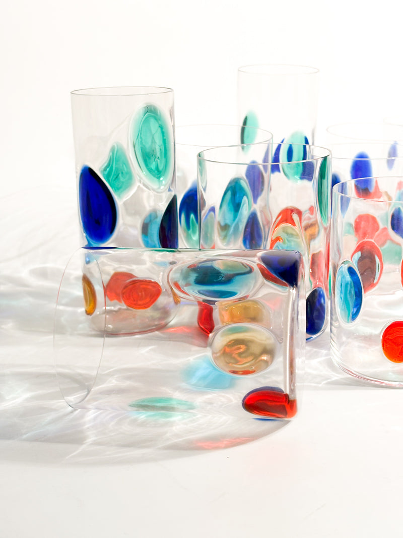 Set da 6 Bicchieri di Simone Cenedese in Vetro di Murano Multicolore Anni 90