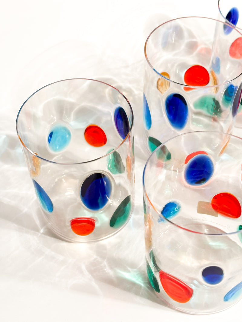 Set da 6 Bicchieri di Simone Cenedese in Vetro di Murano Multicolore Anni 90