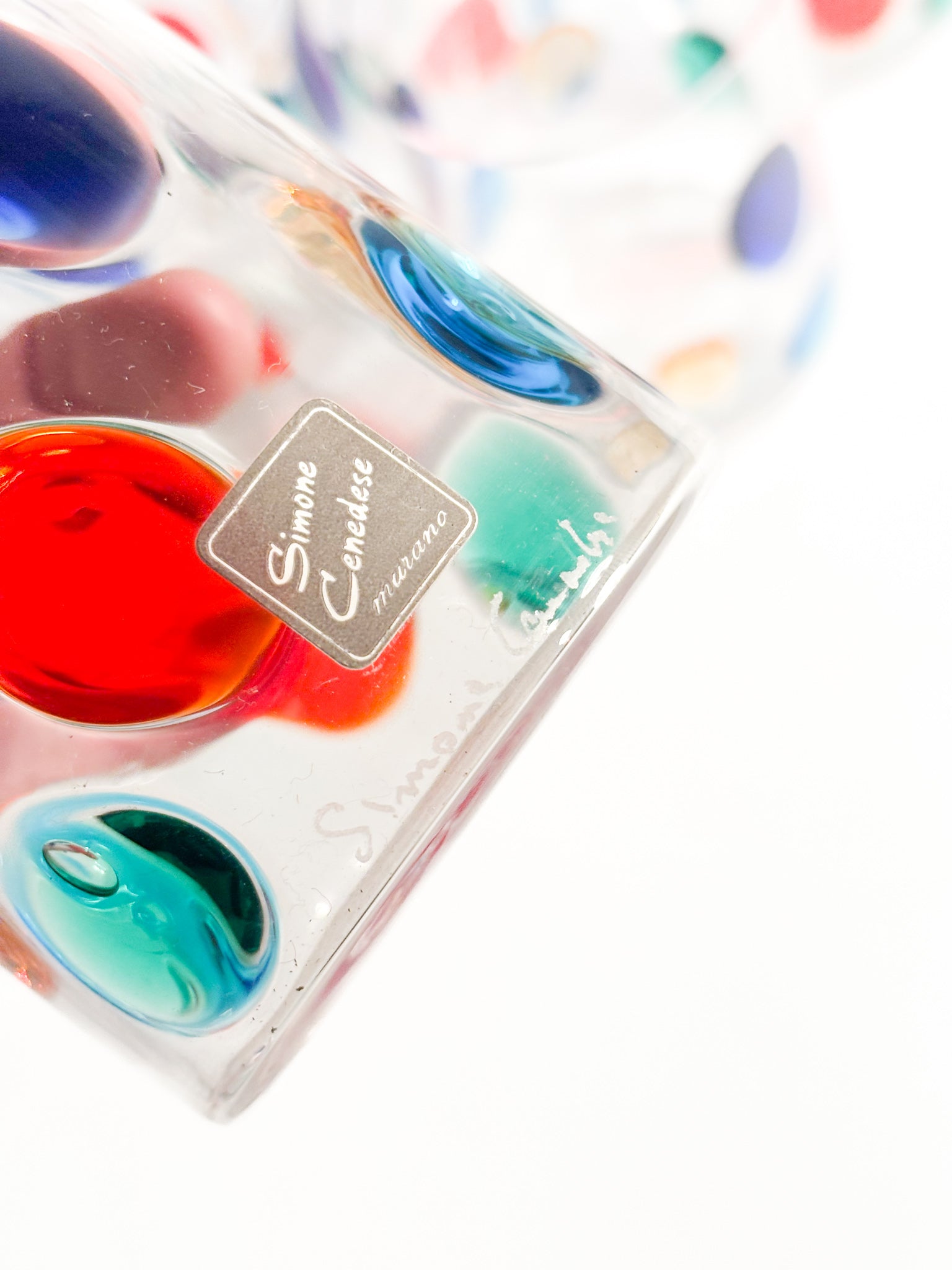 Set of 6 Glasses by Simone Cenedese in Multicolored Murano Glass 90s